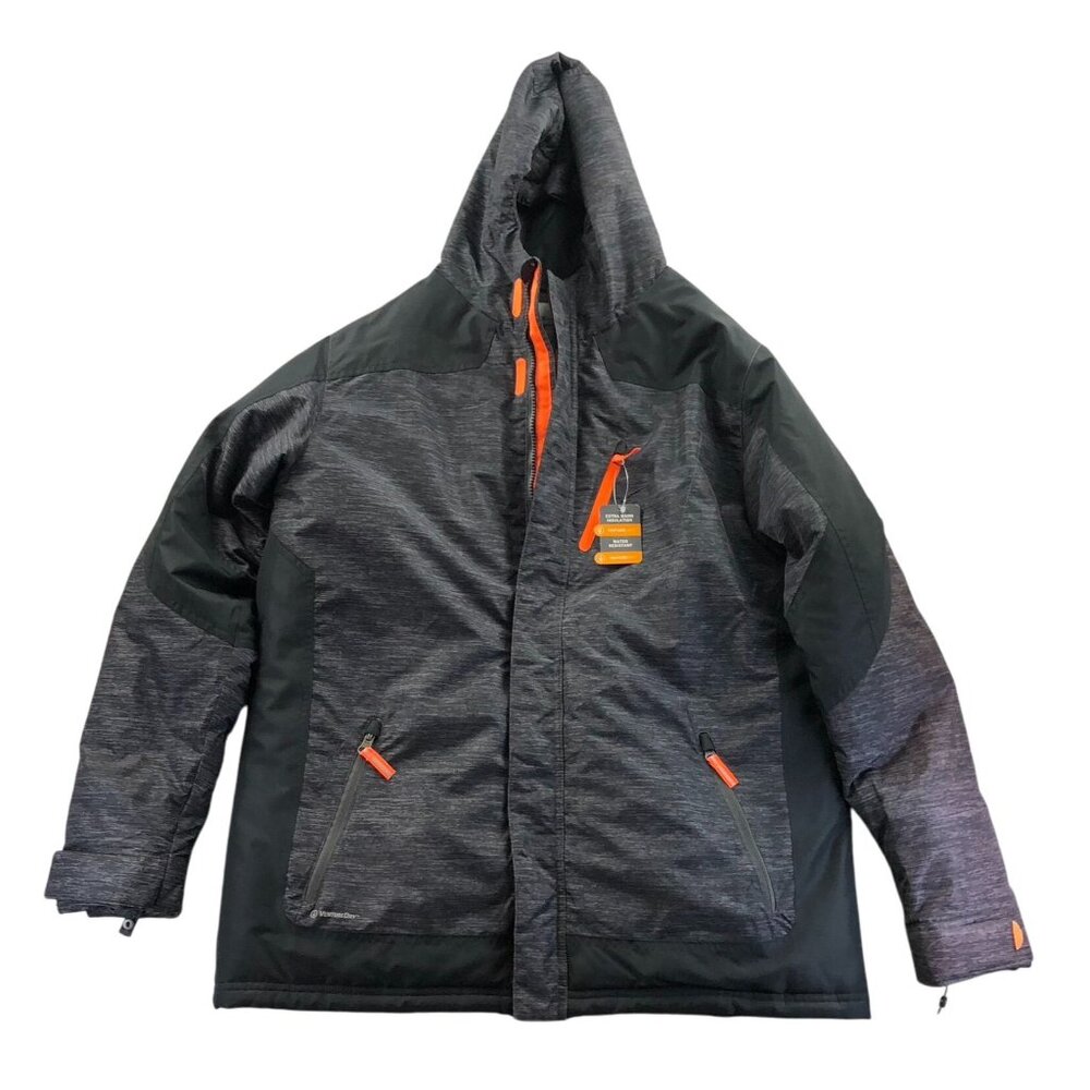 Champion Mens Jacket Size XL Gray Venture Dry Hooded Insulated Outdoors Full Zip